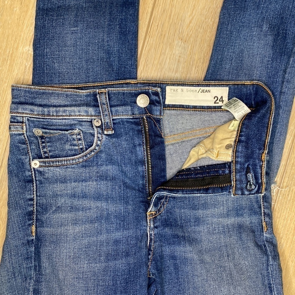 Rag & Bone High Rise Skinny Jeans Size 24 in Bonnie Blue - Picture 6 of 8